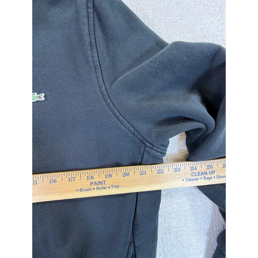 Lacoste Men's Large Black Half Zip Long Sleeve Pullover Athleisure Sweatshirt